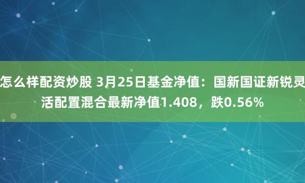 怎么样配资炒股 3月25日基金净值：国新国证新锐灵活配置混合最新净值1.408，跌0.56%