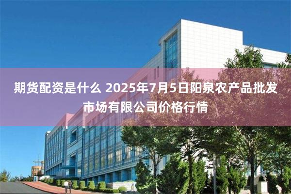 期货配资是什么 2025年7月5日阳泉农产品批发市场有限公司价格行情