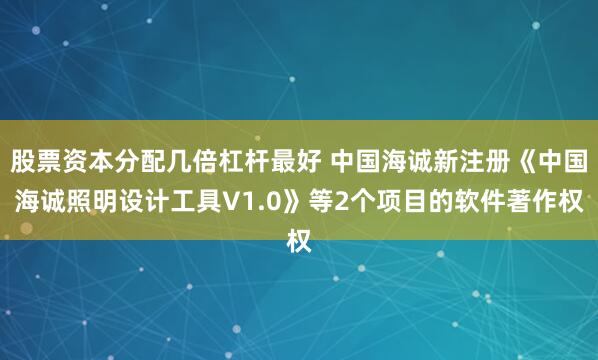 股票资本分配几倍杠杆最好 中国海诚新注册《中国海诚照明设计工具V1.0》等2个项目的软件著作权